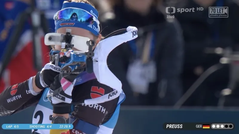 Sestřih stíhačky biatlonistek MS v Lenzerheide