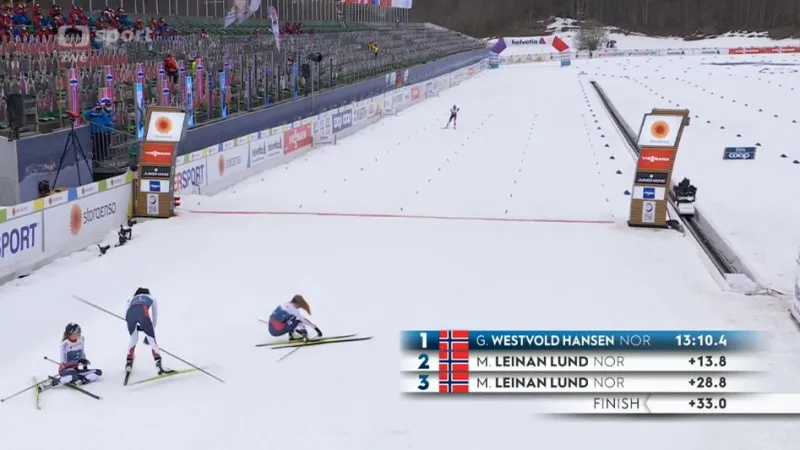 Finiš závodu sdruženářek na MS