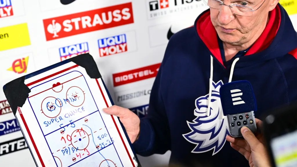 Kari Jalonen se statistickou tabulkou superšancí