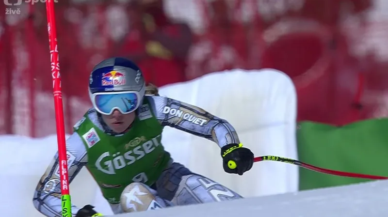 Jízda Ledecké ve sjezdu SP ve Svatém Antonu