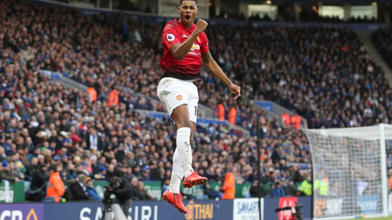 Radost Marcuse Rashforda z Manchester United ze vstřelené branky