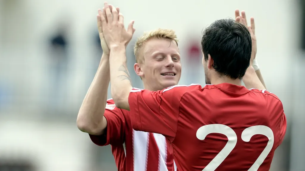 Radost fotbalistů Viktorie Žižkov