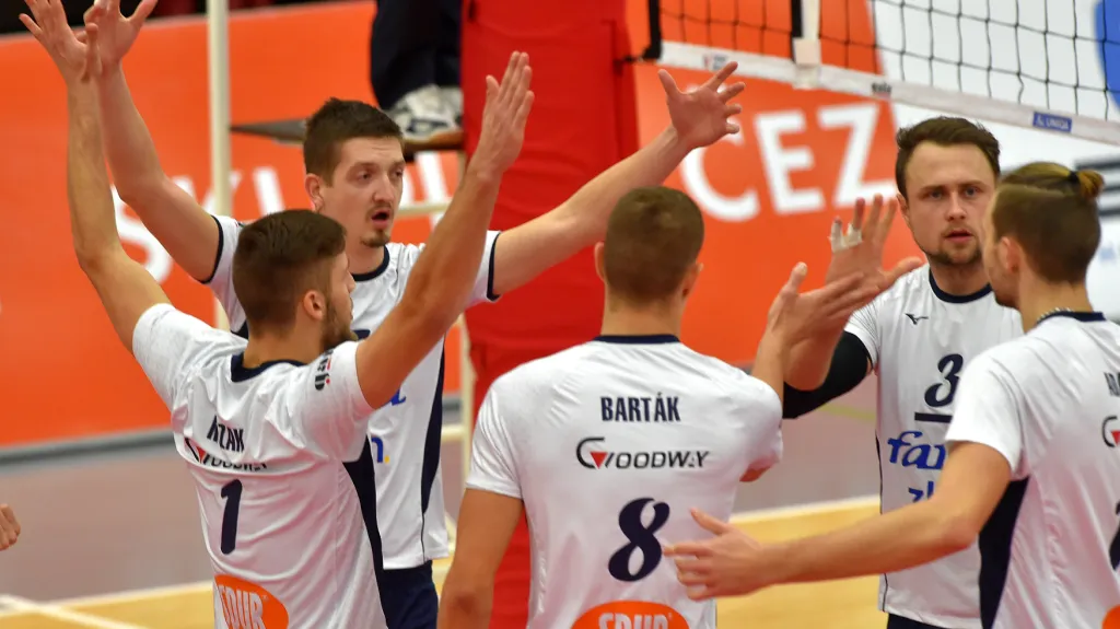 Radost volejbalistů Fatr Zlín 