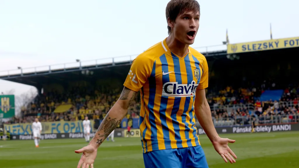 Jaroslav Svozil v dresu SFC Opava v utkání s Baníkem Ostrava