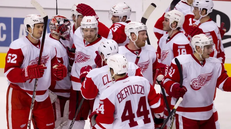 Radost hokejistů Detroitu