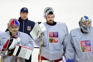 Trenér Petr Jaroš s brankáři