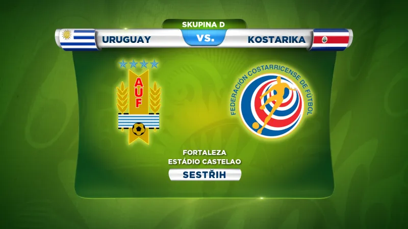 Sestřih utkání Uruguay - Kostarika