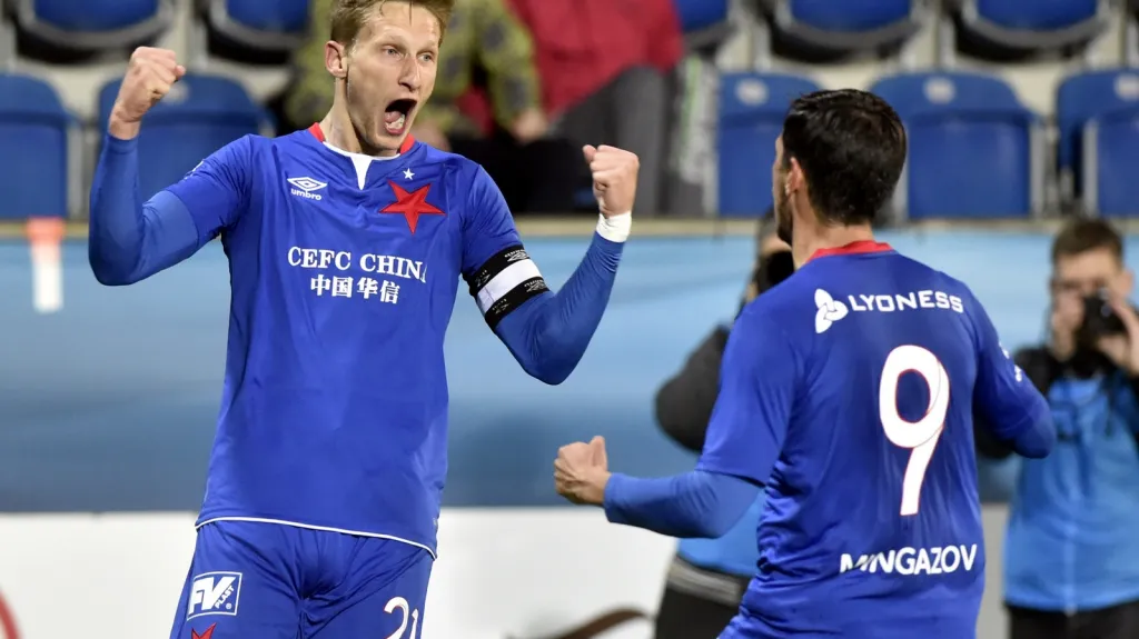 Milan Škoda se raduje z branky
