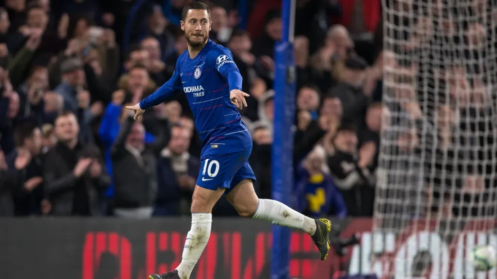 Eden Hazard z Chelsea se raduje z gólu