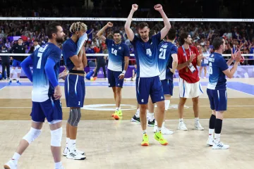 Volejbalisté Francie se radují z postupu do finále Her