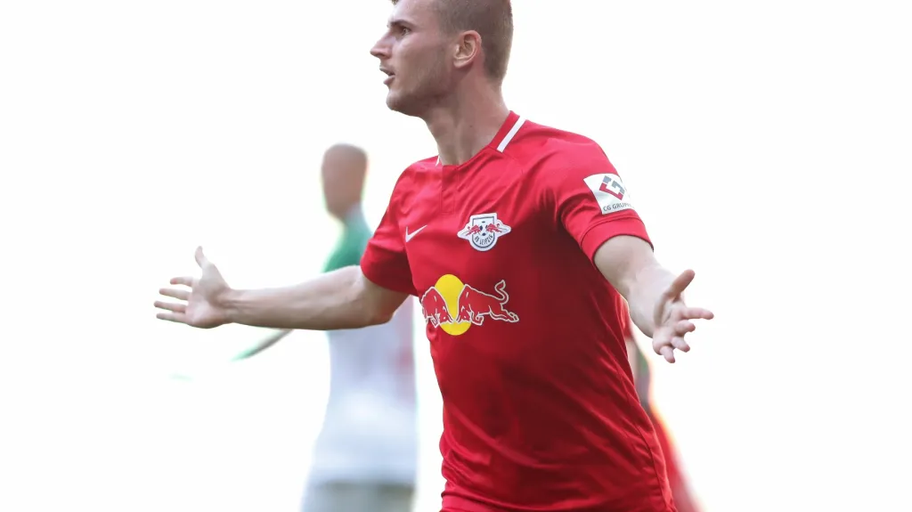 Timo Werner oslavuje gól v dresu Lipska