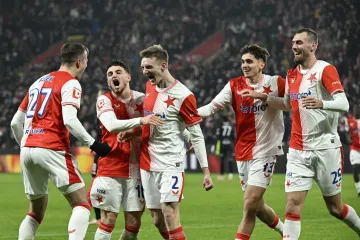 Radost hráčů Slavie