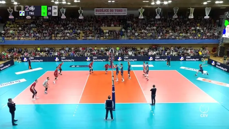 Budějovičtí volejbalisté potrápili Trentino, ale prohráli 2:3