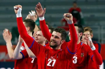 Ondřej Zdráhala se raduje z českého vítězství