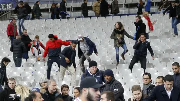 Diváci po utkání Francie s Německem