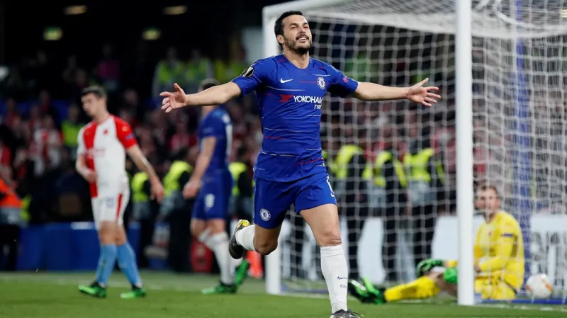 Pedro se raduje z gólu do sítě Slavie Praha