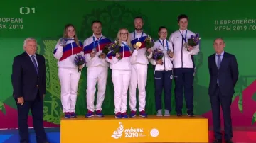 První českou medailí z Evropských her je bronz střelecké dvojice