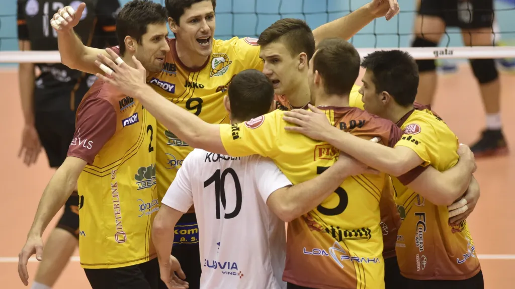 Volejbalisté Liberce se radují ve finále Českého poháru