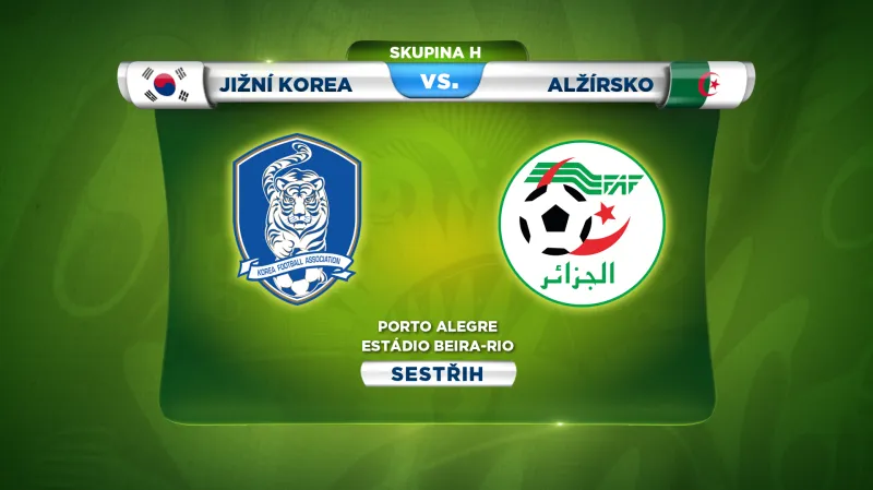 Sestřih utkání Jižní Korea - Alžírsko