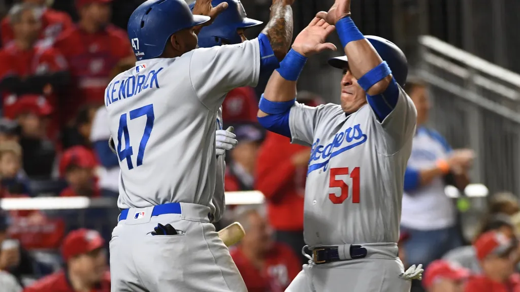 Radost baseballistů Los Angeles Dodgers