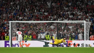 Penaltový rozstřel ve finále Itálie - Anglie