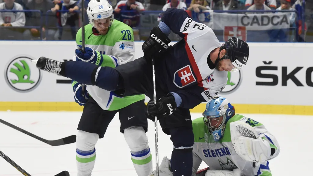 Marián Gáborík v zápase se Slovinskem