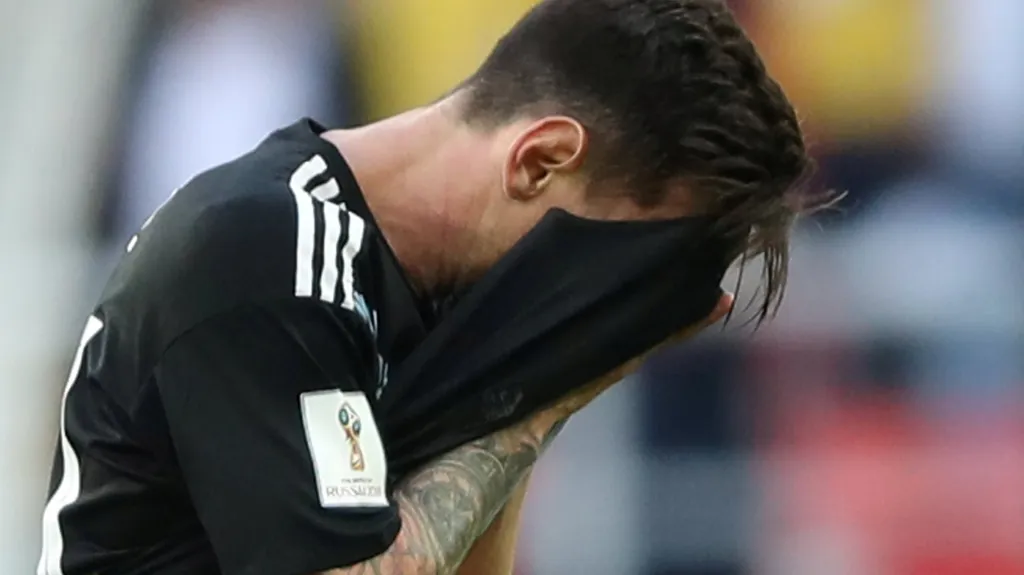 Zklamaný Lionel Messi z Argentiny
