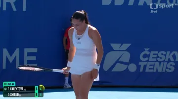Tie-break v prvním setu utkání Snigurová – Valentová