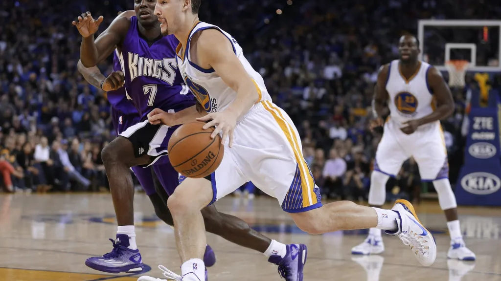 Klay Thompson v utkání se Sacramentem