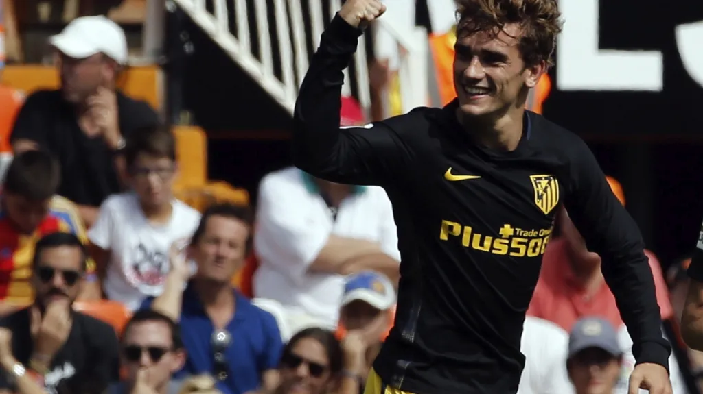 Slavící Antoine Griezmann z Atlética Madrid