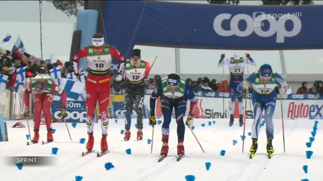 Čtvrtfinále sprintu klasicky s Jiřím Tužem na SP v Ruce