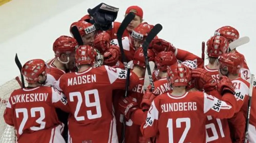 Radost hokejistů Dánska