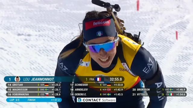 Sestřih závodu s hromadným startem biatlonistek SP v Canmore