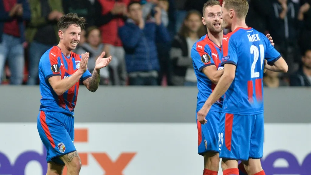 Radost hráčů Viktorie Plzeň