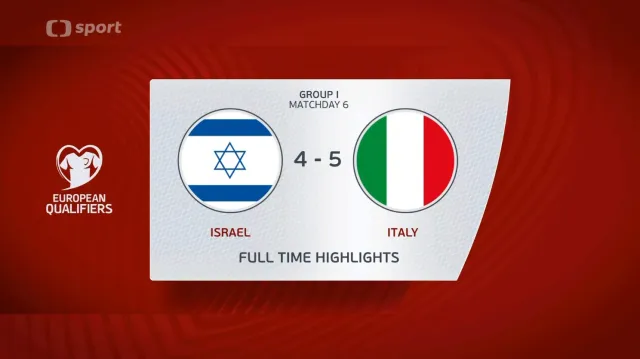 Sestřih utkání Izrael – Itálie