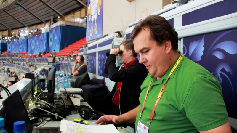 Komentátoři ČT Michal Dusík a David Lukšů