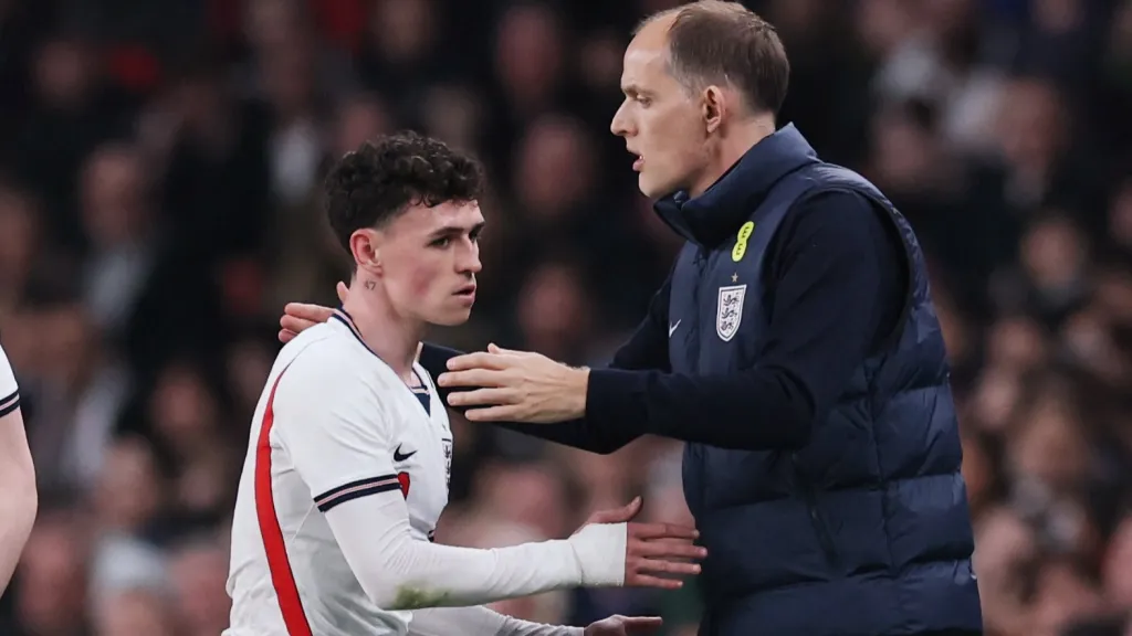 Phil Foden s koučem Thomasem Tuchelem
