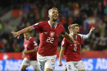 Tomáš Souček po proměněné penaltě