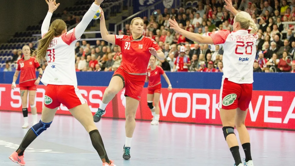 Alena Stellnerová v utkání proti Dánsku