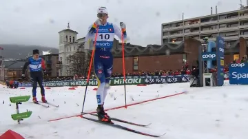 Semifinále sprintu klasicky v Drammenu s Jiřím Tužem