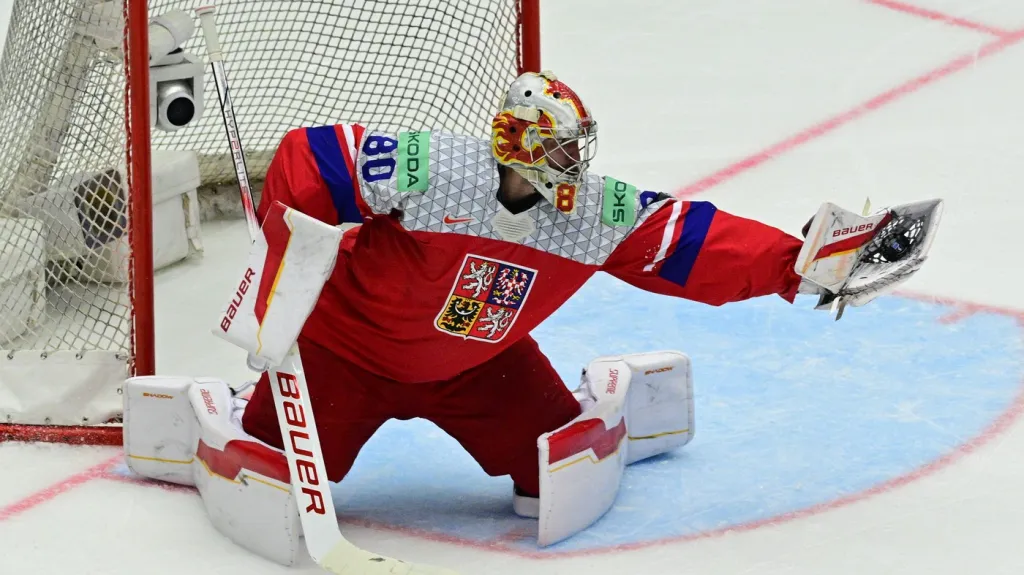 Brankář Daniel Vladař v akci