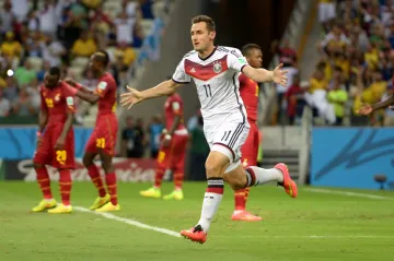 Miroslav Klose dal Ghaně gól na 2:2, celkově 15. na mistrovství světa