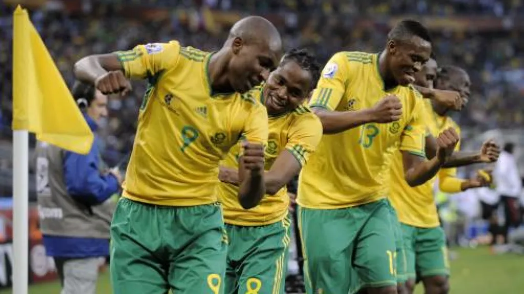 Hráči JAR se radují z gólu