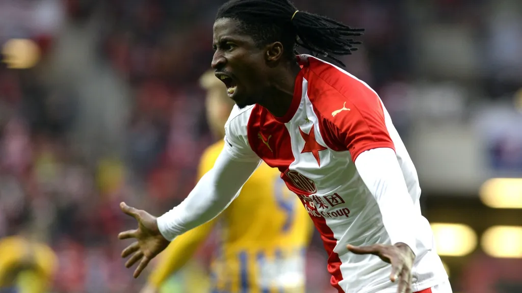 Peter Olayinka se raduje z gólu proti Opavě