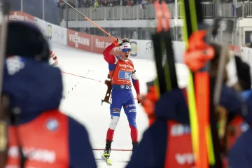 Michal Krčmář ve finiši štafety