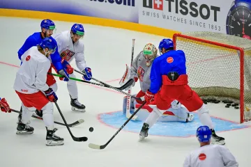 Trénink hokejové reprezentace