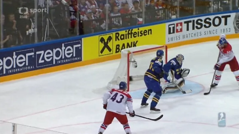 Gól v utkání Česko - Švédsko: Jágr - 1:2 (14. min.)