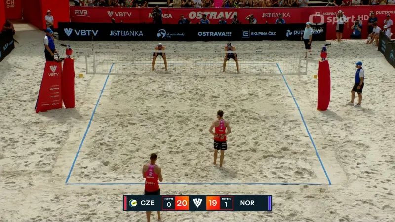 Závěr druhé sady semifinále A. Mol, Sörum – Perušič, Schweiner