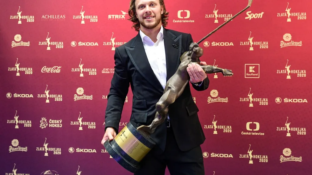 Vítěz Zlaté hokejky 2020 David Pastrňák