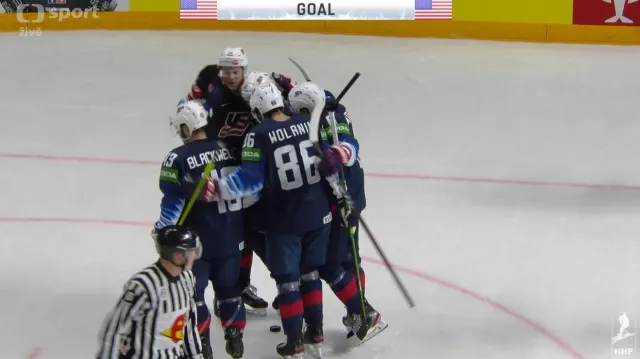 Gól v utkání USA – Slovensko: Blackwell – 4:1 (37. min.)